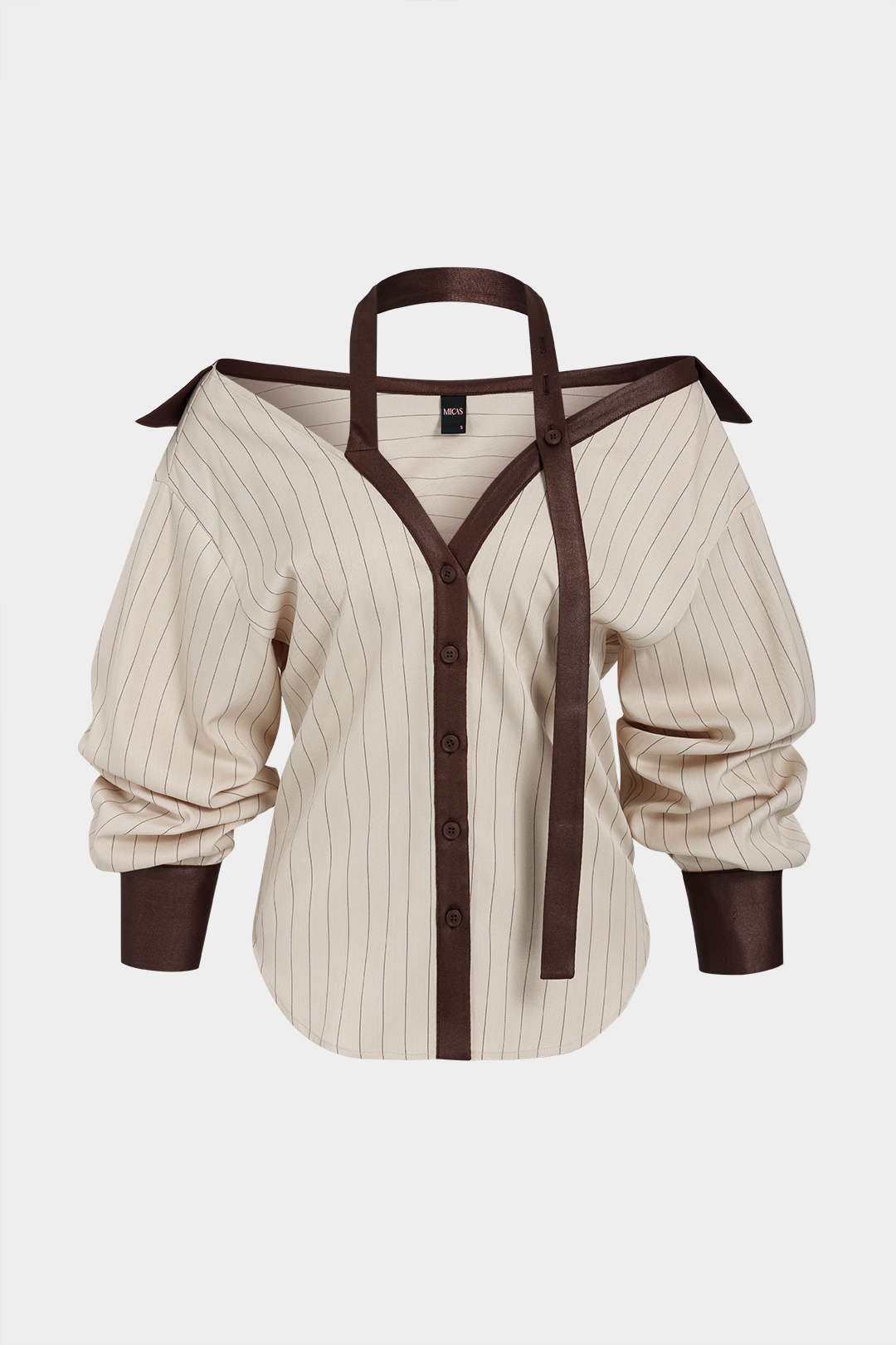 Gestreepte asymmetrische blouse met lange mouwen