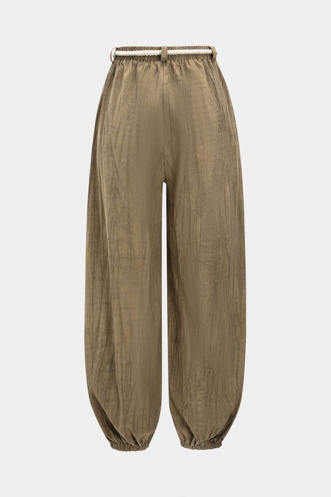 Pantalon met hoge taille en trekkoord