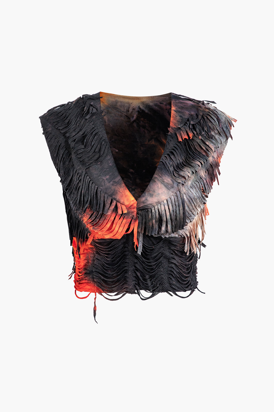 Used-look set met croptop en maxirok