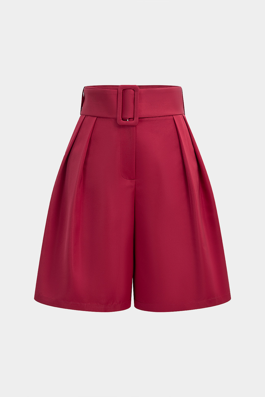 Effen short met riem, hoge taille en wijde pijpen