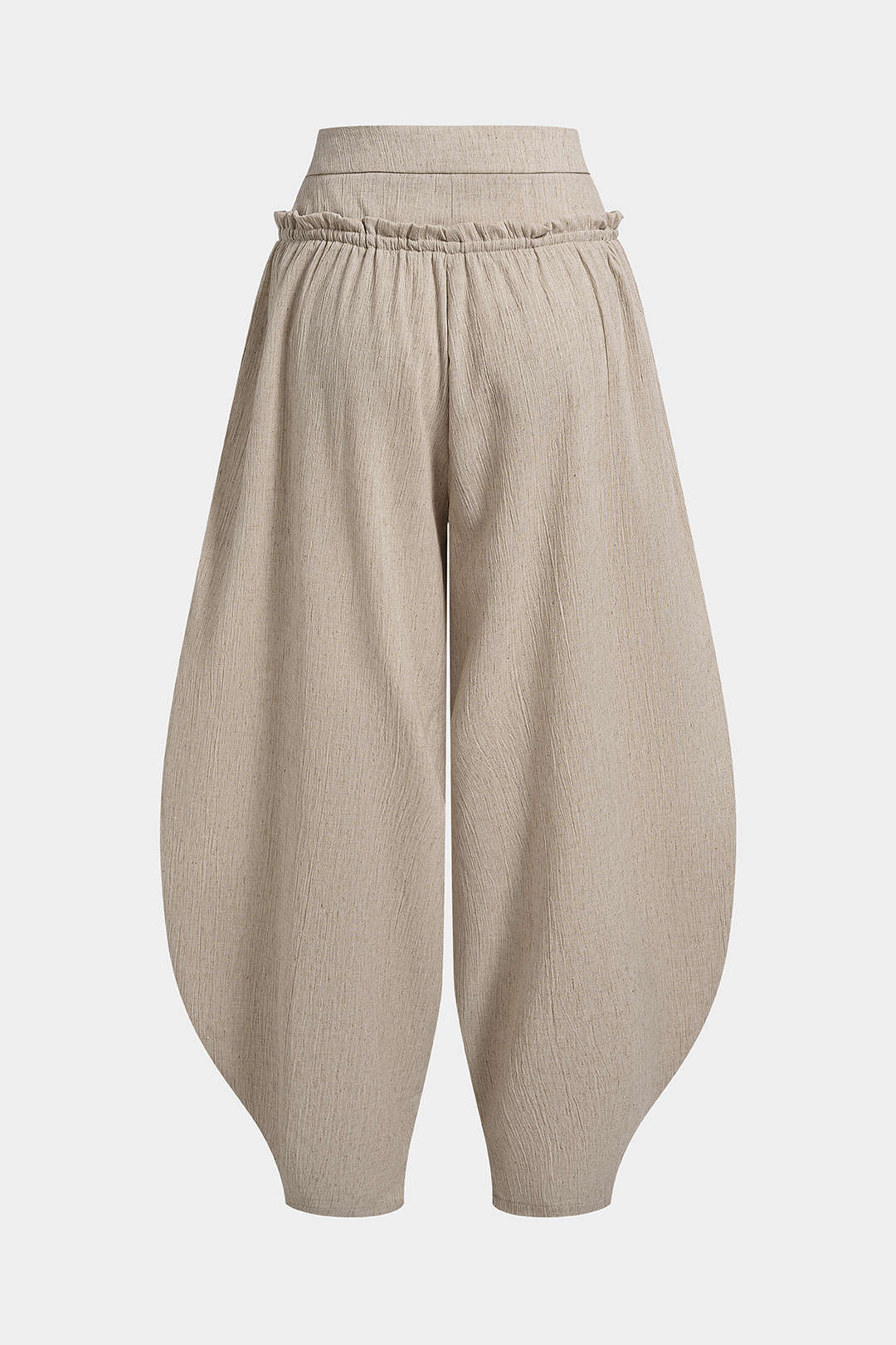 Linnen broek met strik en ruches