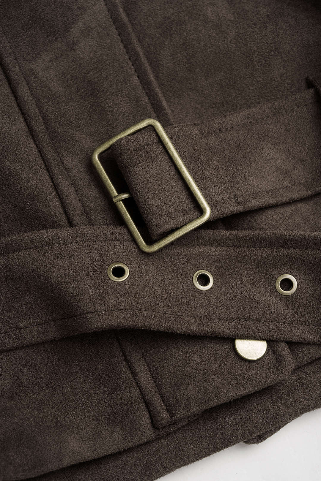 Cato - Leren-look jasje met riem en zakken