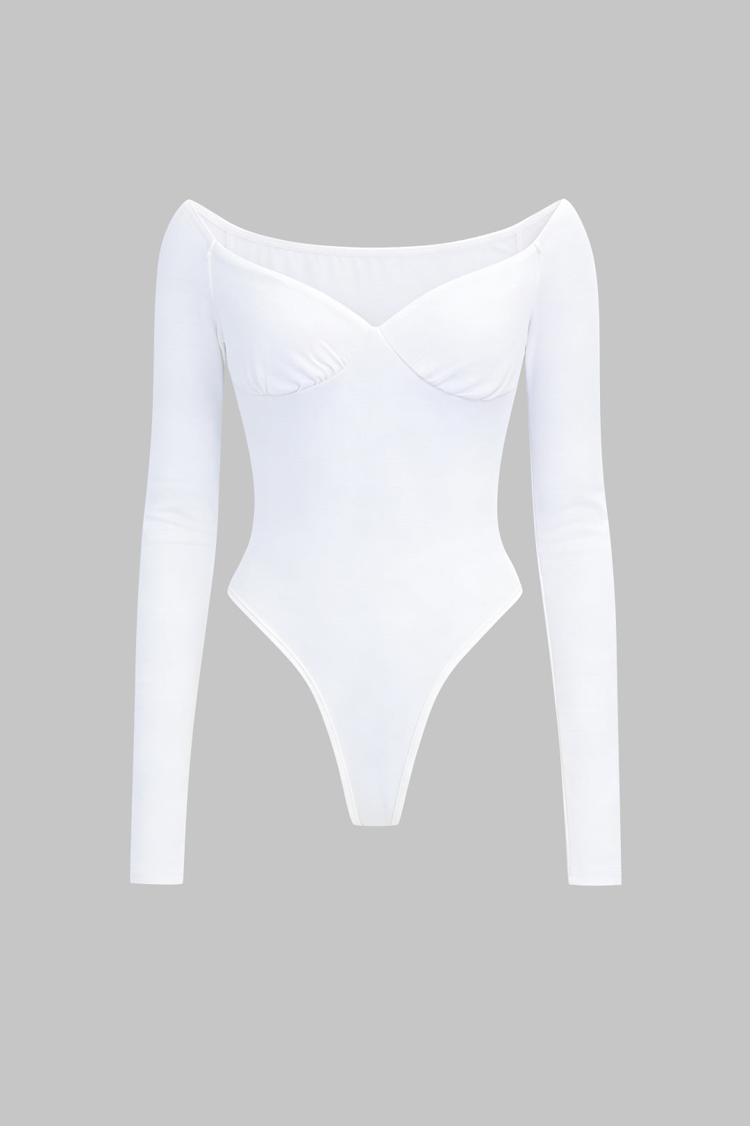 Effen body met lange mouwen
