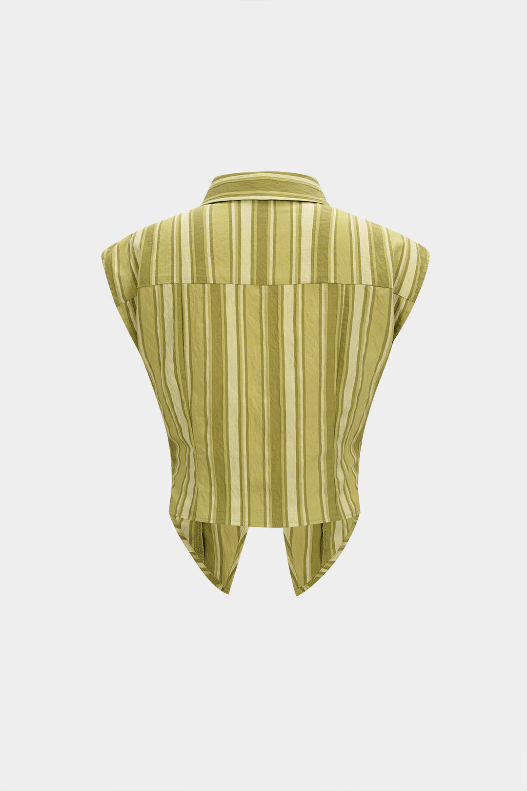 Gestreepte tanktop met revers en uitsnijding