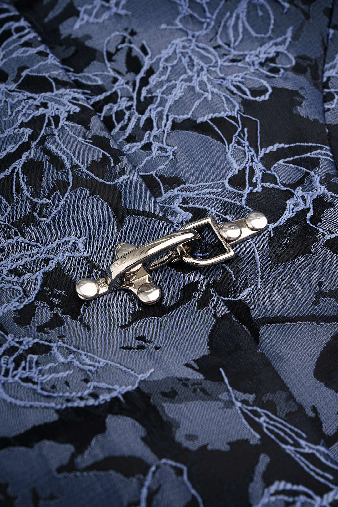Jacquard metallic jasje met kraag