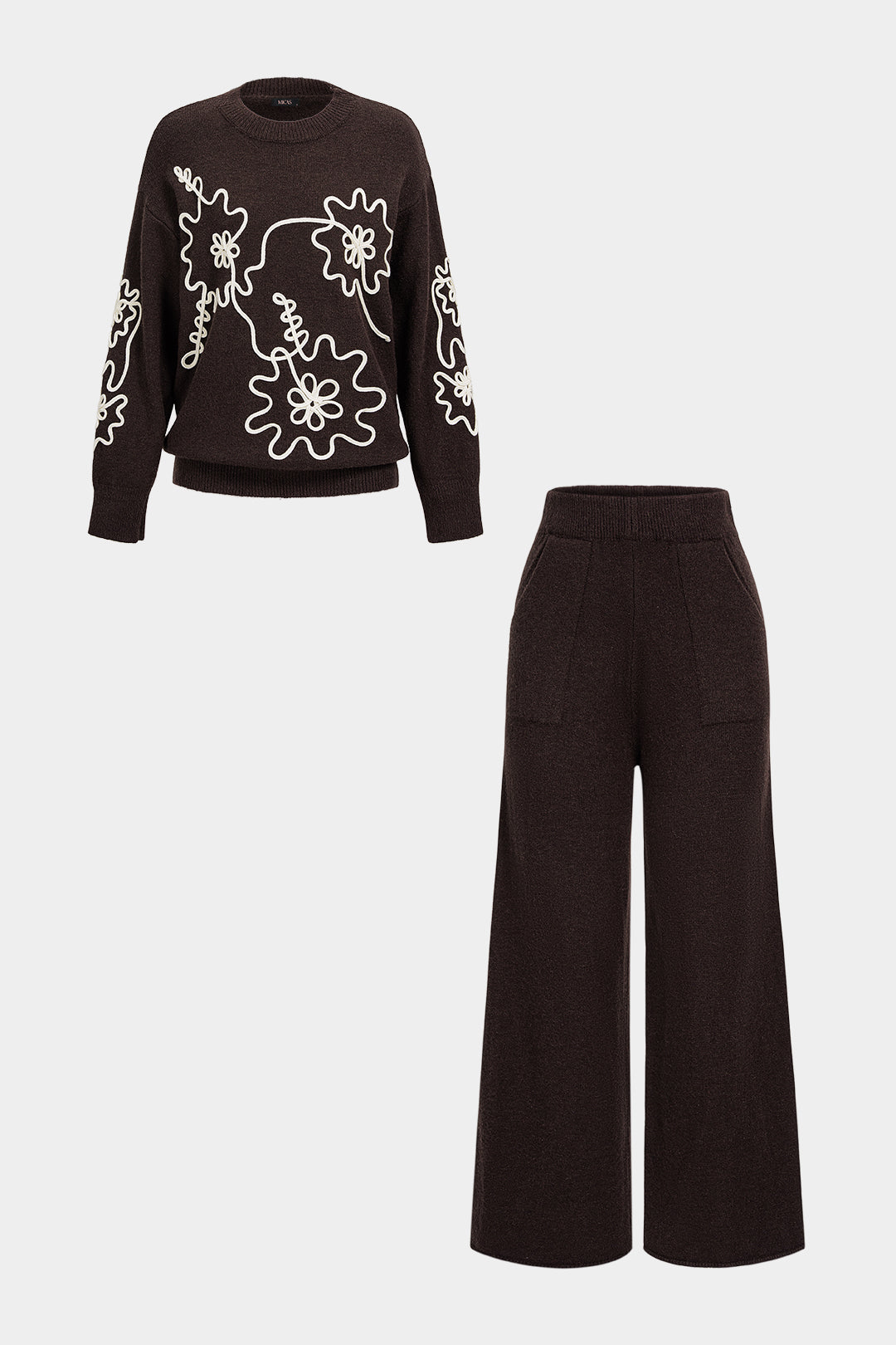 Cato - Gebreide set met top en broek