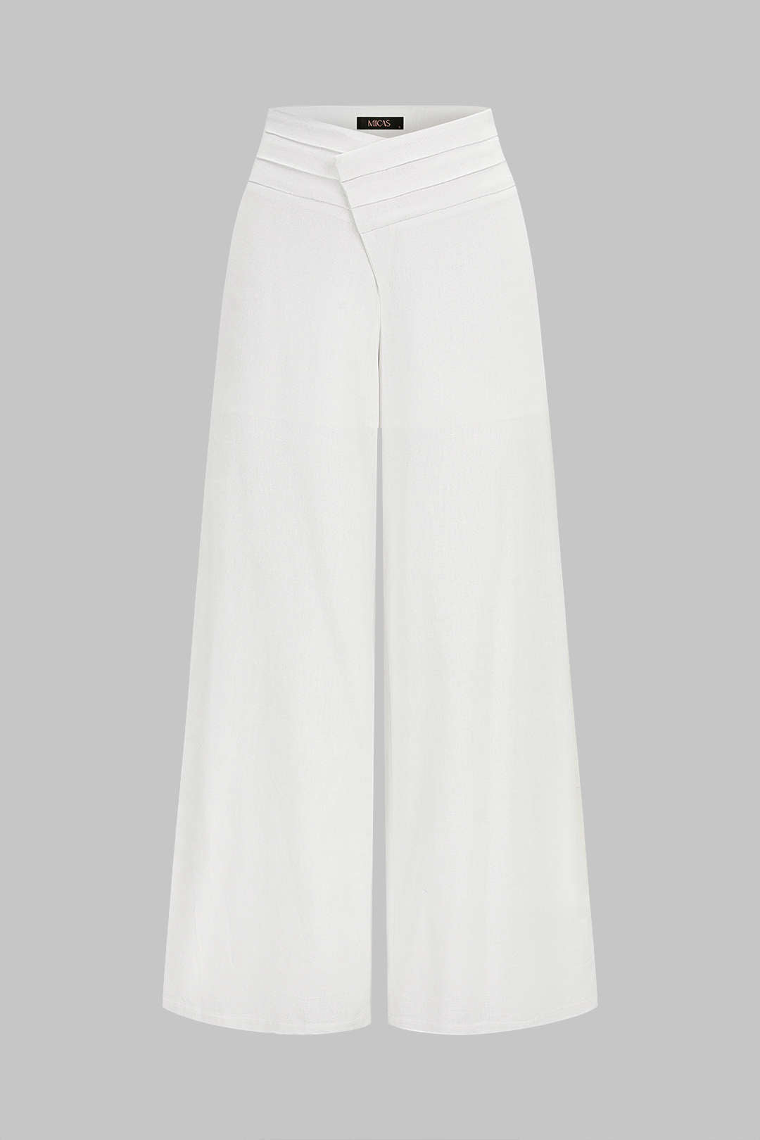 Asymmetrische broek met wijde pijpen
