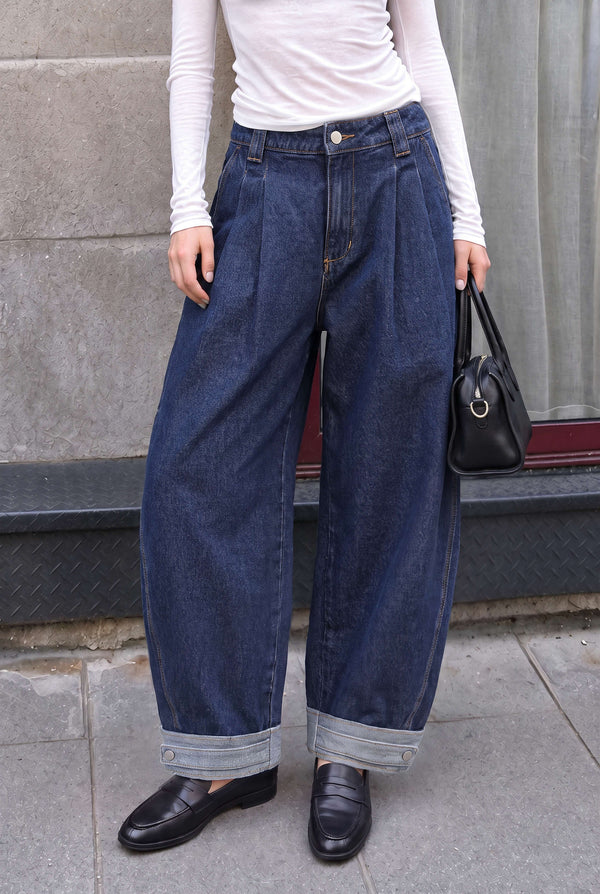 Geplooide jeans
