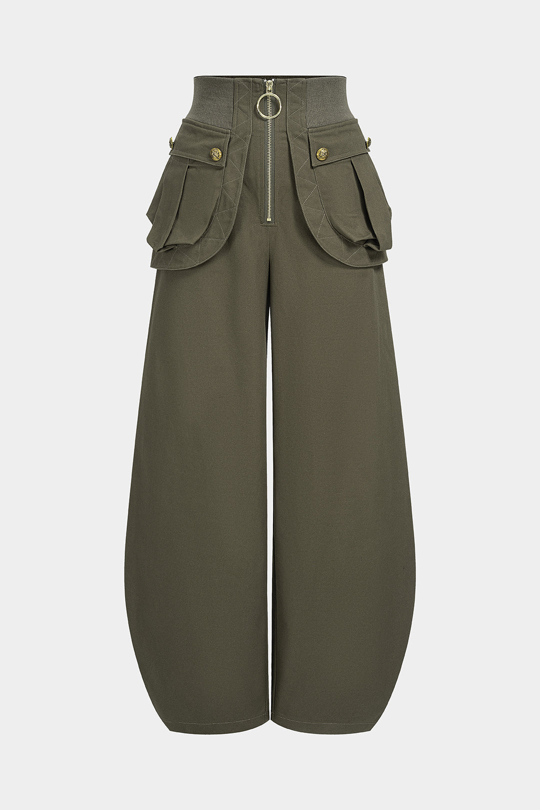Metallic broek met rits en zakken