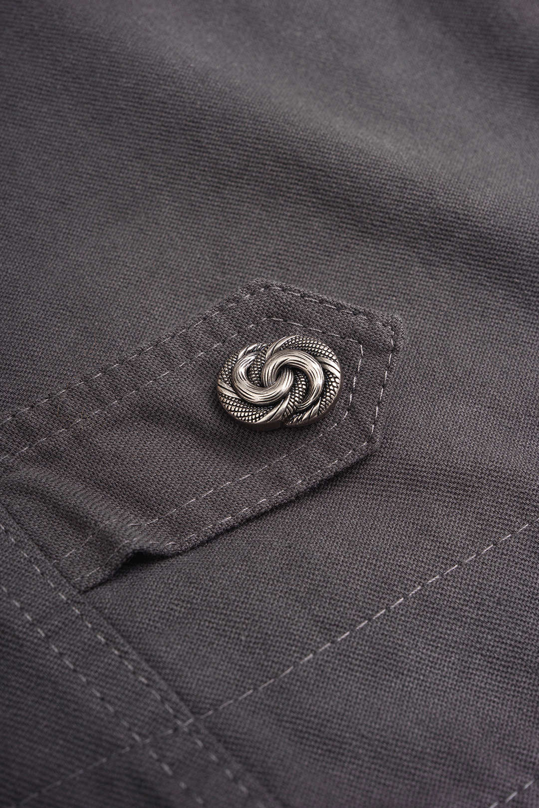 Denim jasje met revers en dubbele knopenrij
