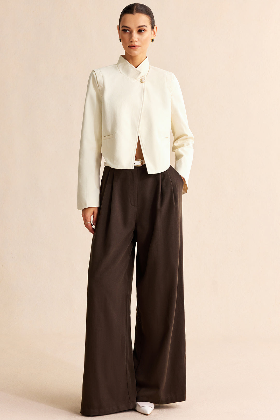 Effen blazer met knoopjes en zakken