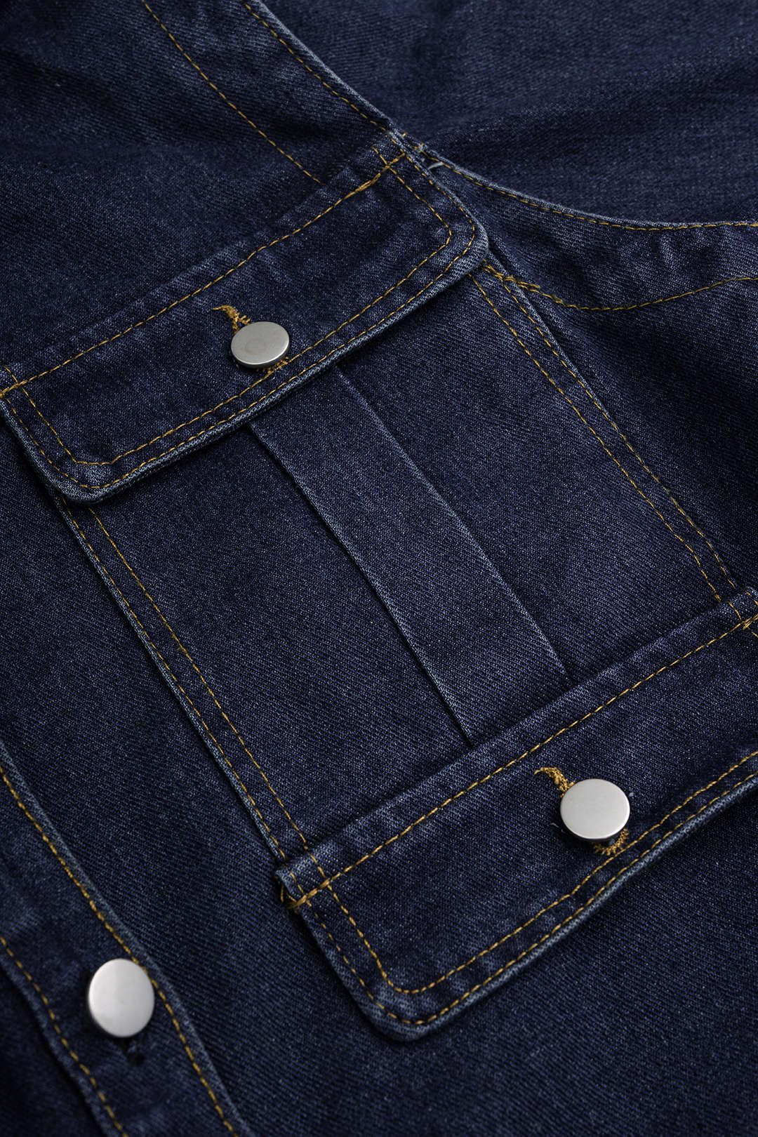 Denim patchwork jasje met zakken