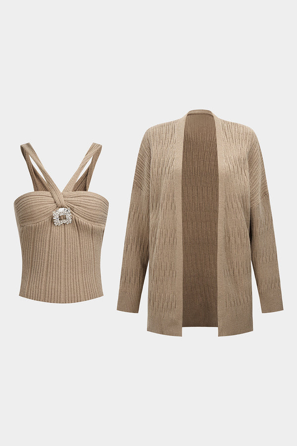Clara - Gebreide set met top en vest