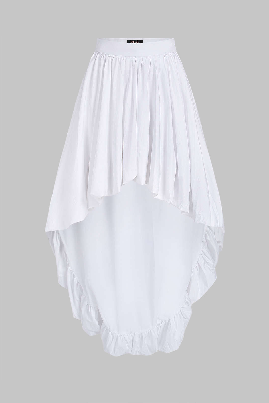 Rok met asymmetrische zoom en ruches
