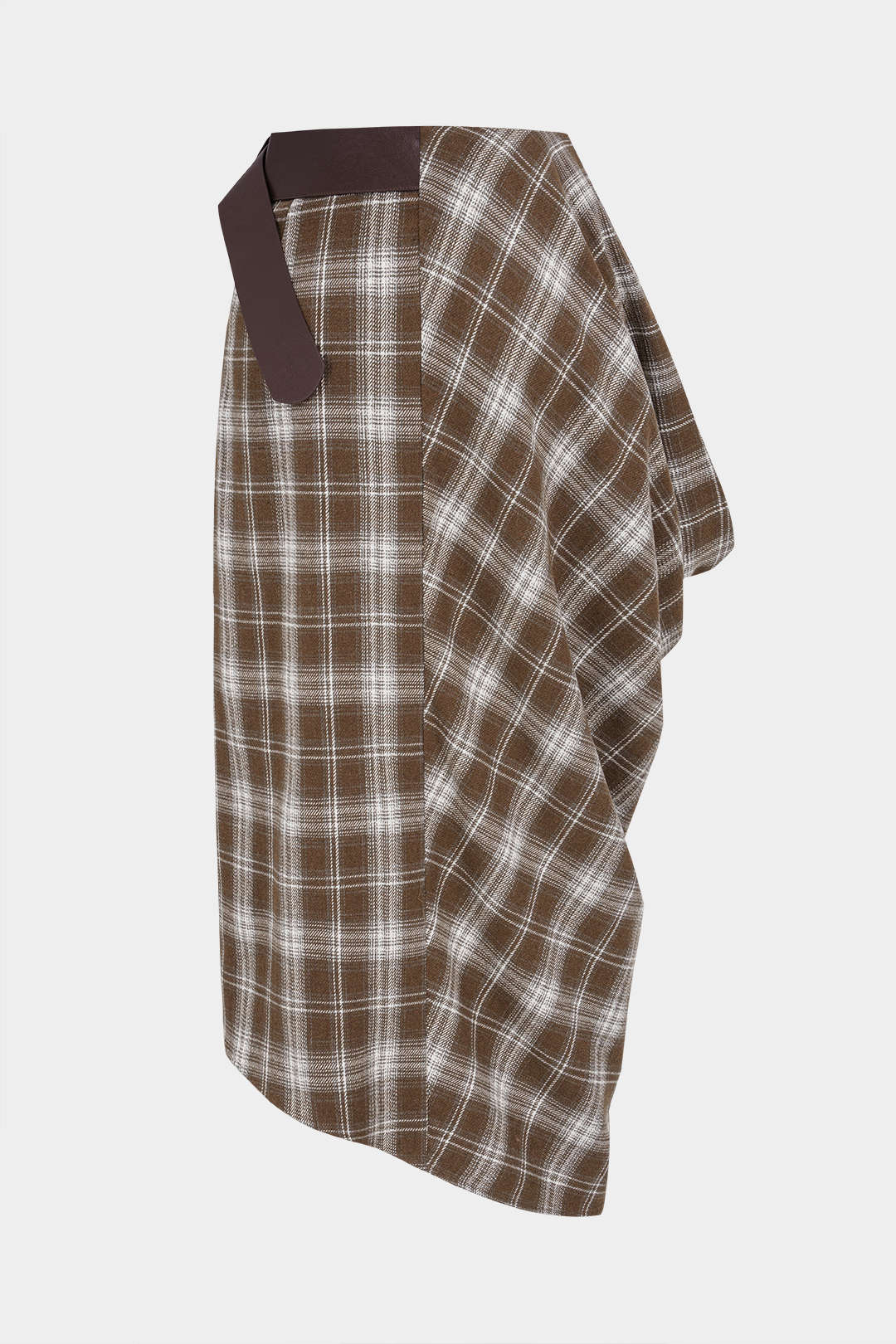 Geruite patchwork rok met riem