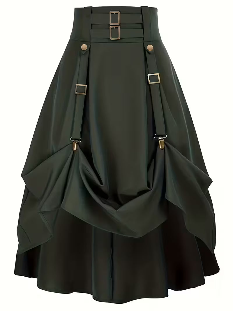 Midi-Rok met Gerimpelde Taille