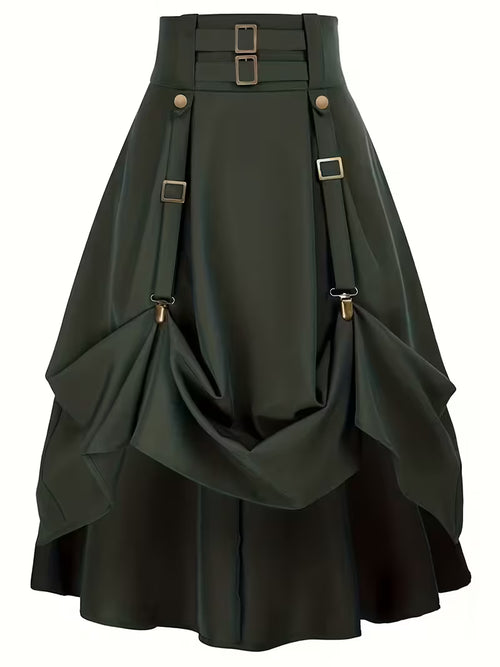 Midi-Rok met Gerimpelde Taille