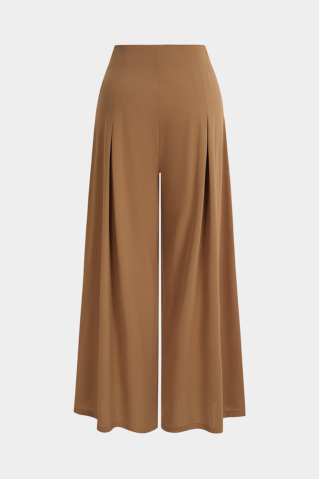Broek met ruches, hoge taille en wijde pijpen