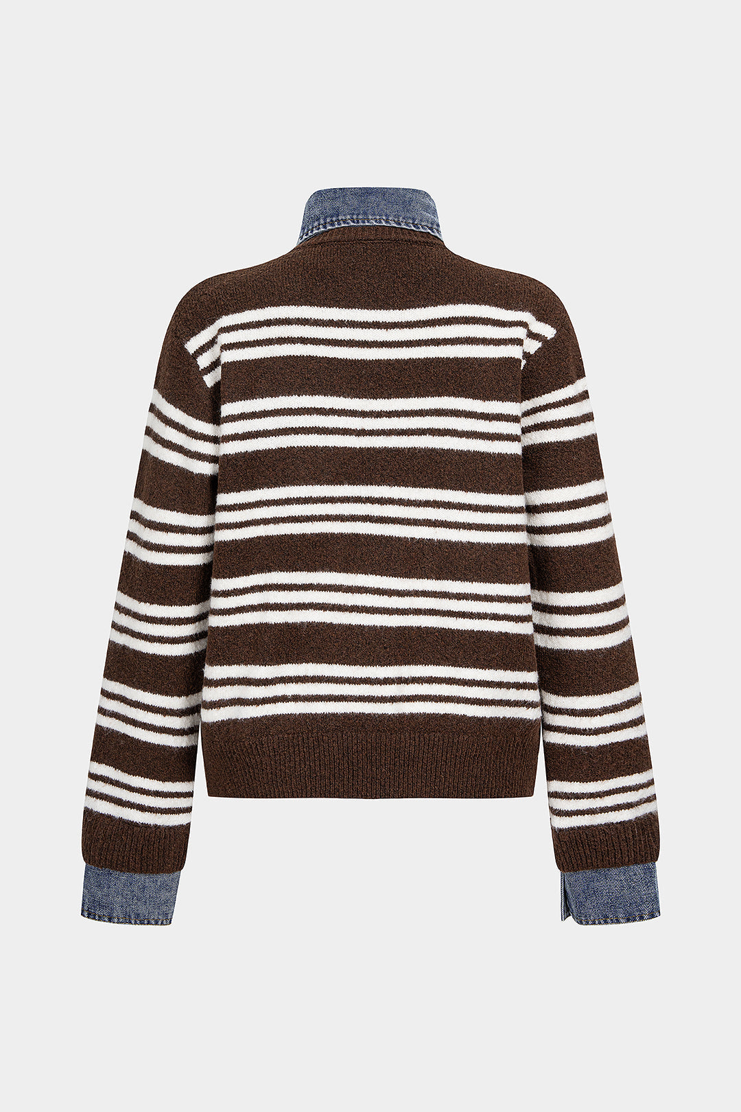 Gestreept gebreid vest