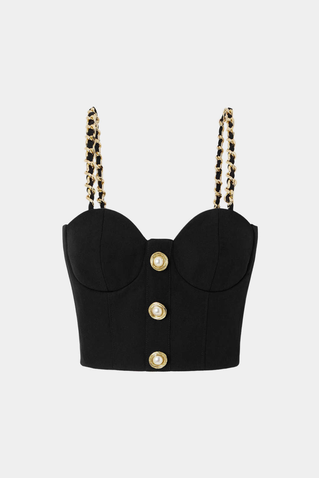 Metallic top met kettingdetail en rits
