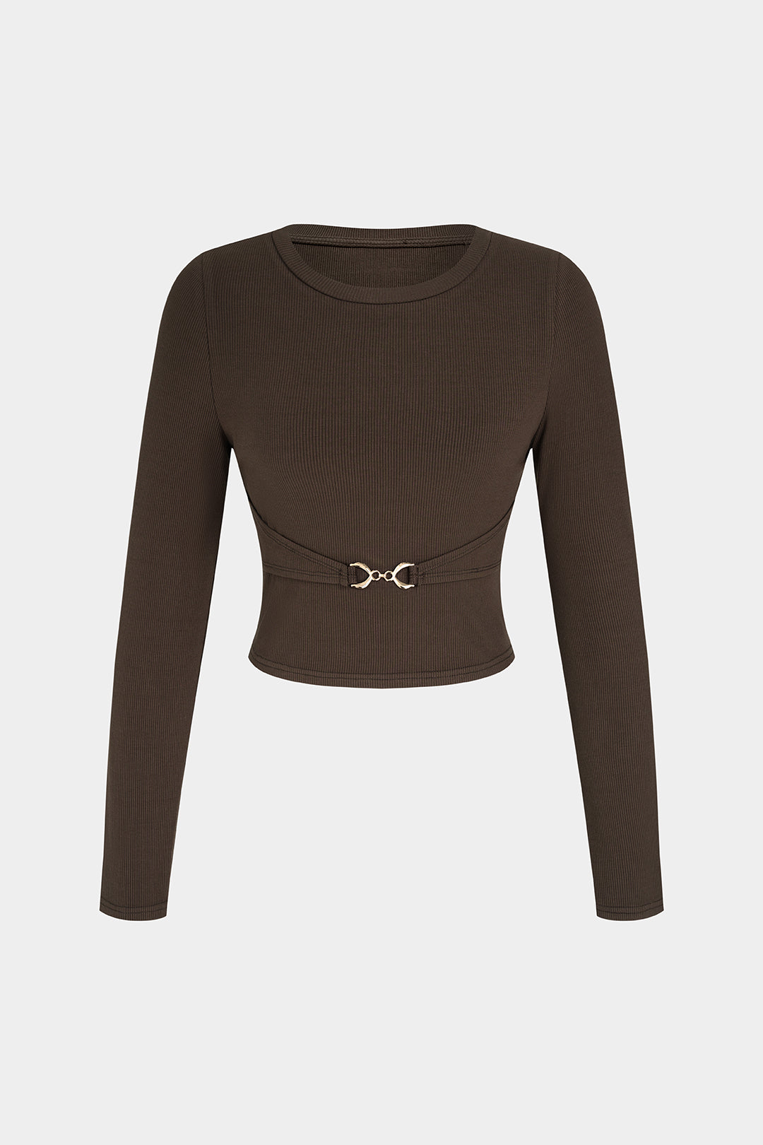 Metallic blouse met ronde hals en lange mouwen