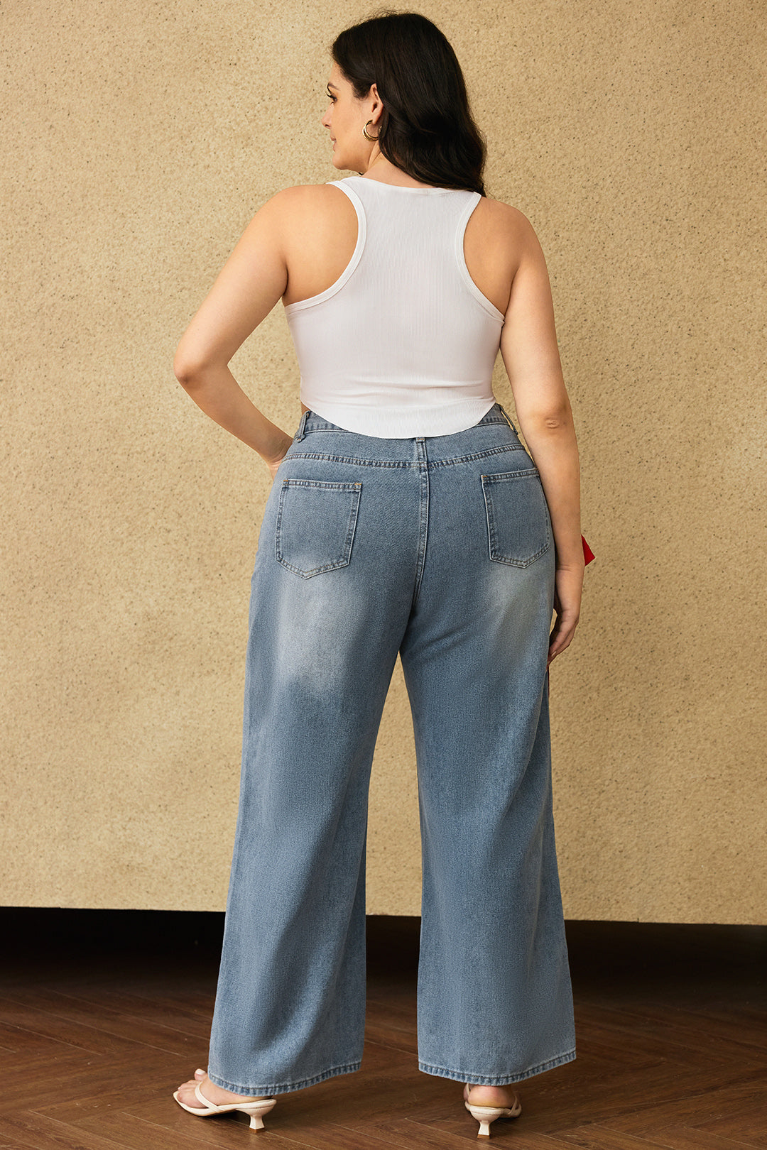 Patchwork jeans met rits