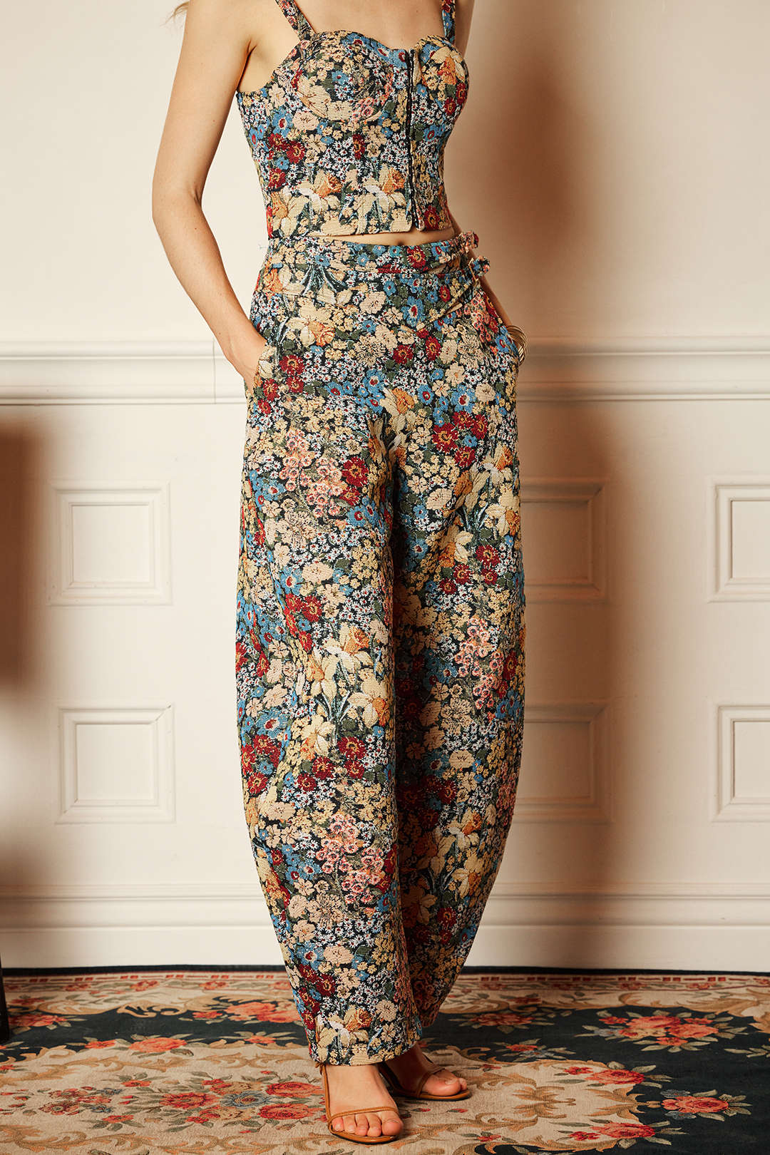 Jacquard broek met ballonmodel