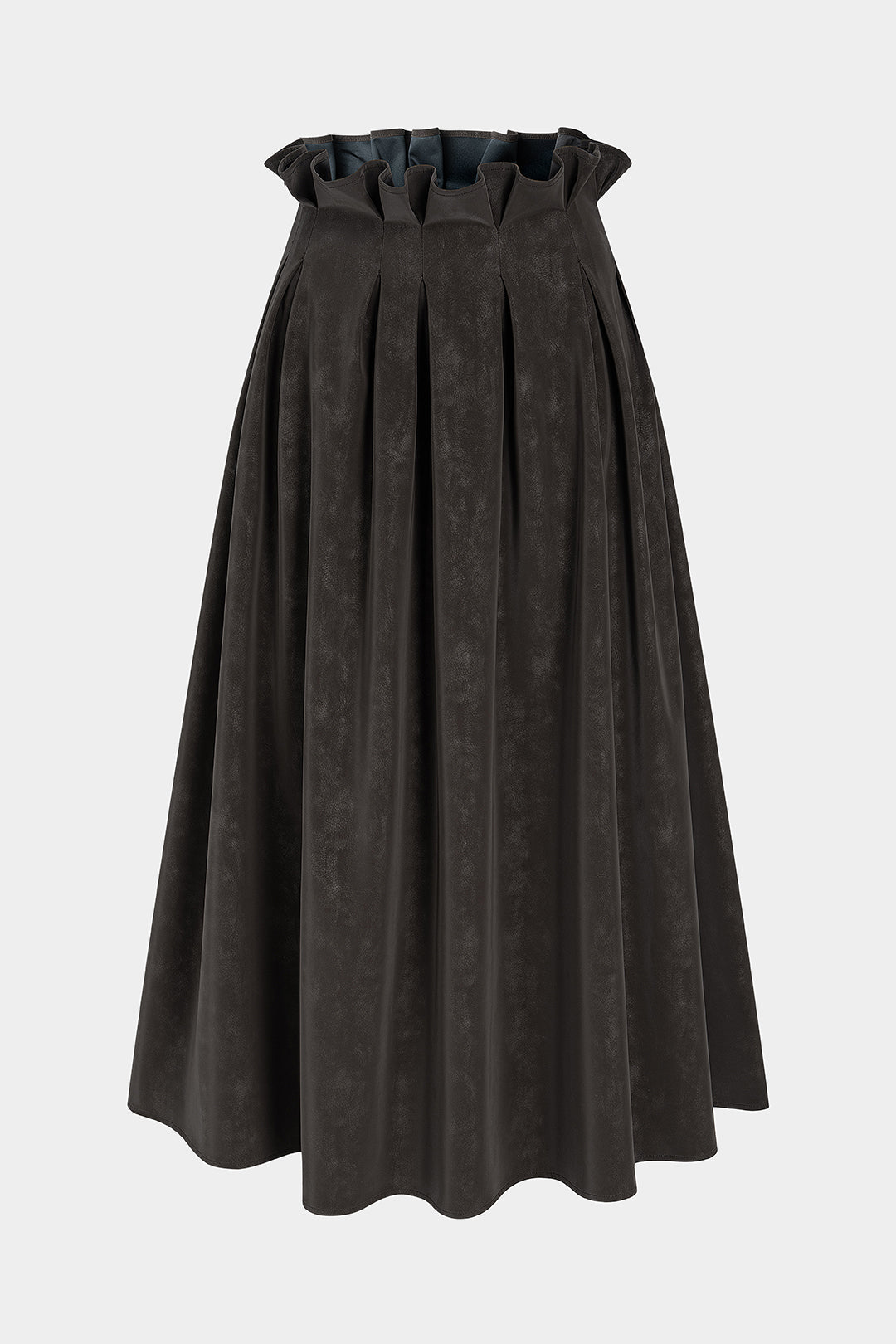 Mae - Leren-look rok met ruches