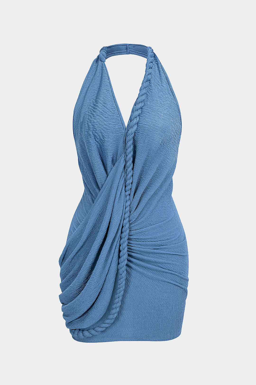 Asymmetrische mouwloze minijurk met V-hals