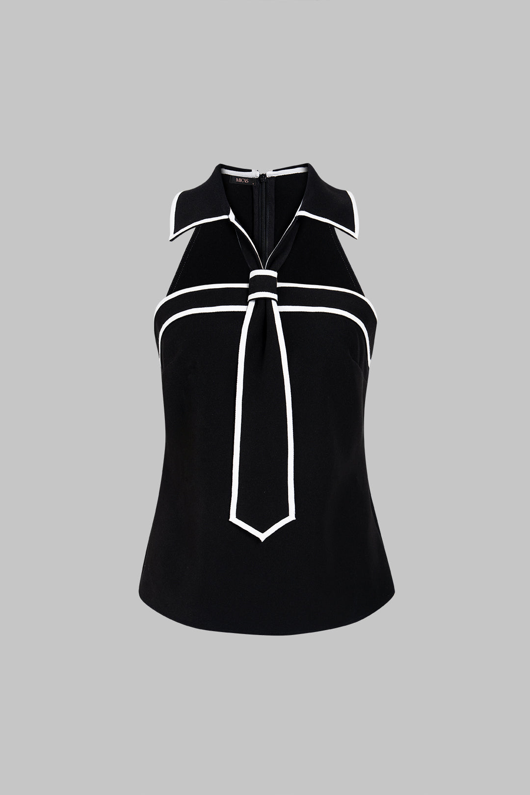 Tanktop met halternek en V-hals