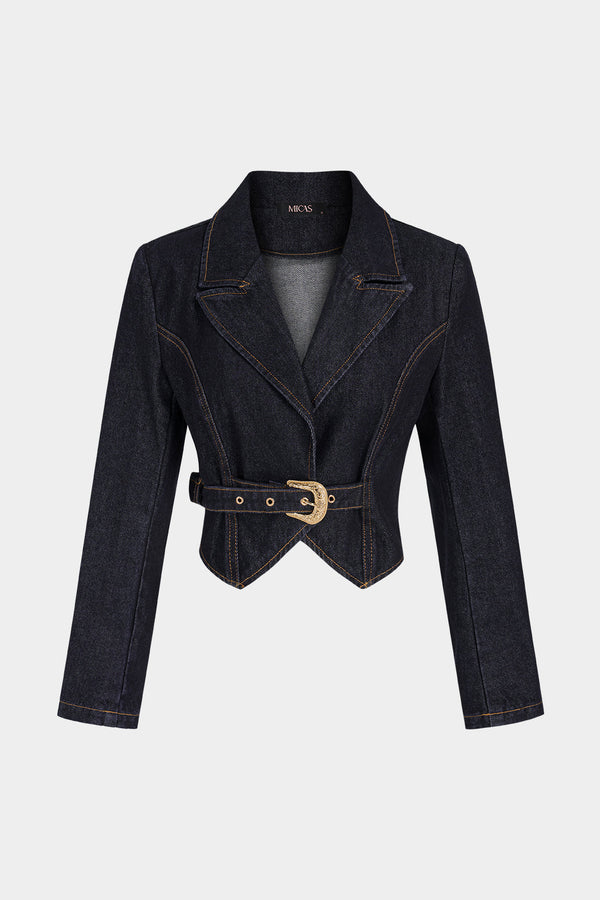 Denim jasje met riem
