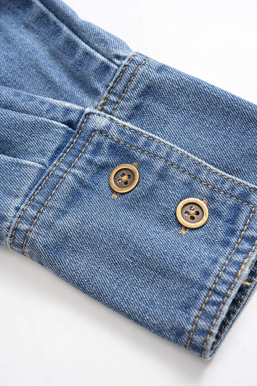 Denim item met ruches