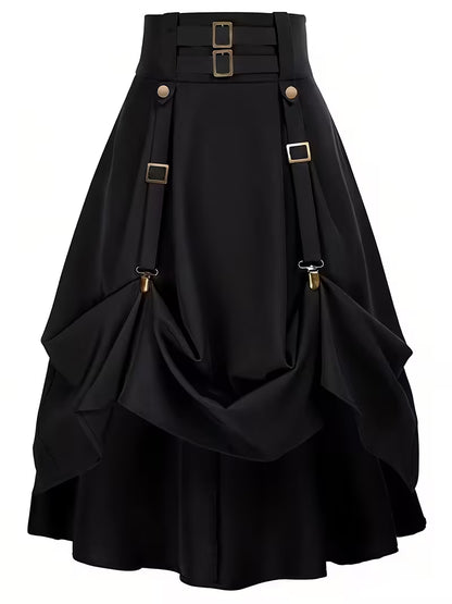 Midi-Rok met Gerimpelde Taille