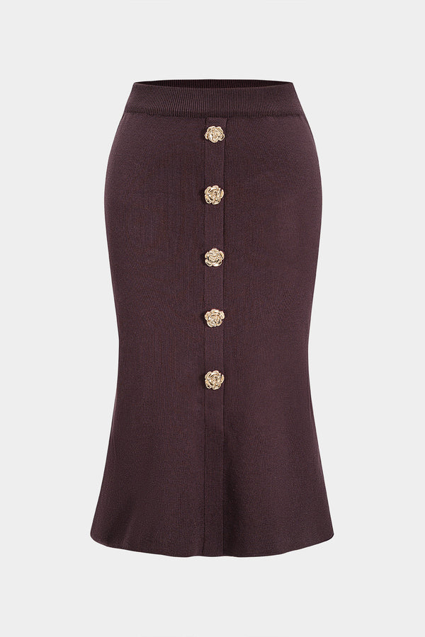 Gebreide metallic rok