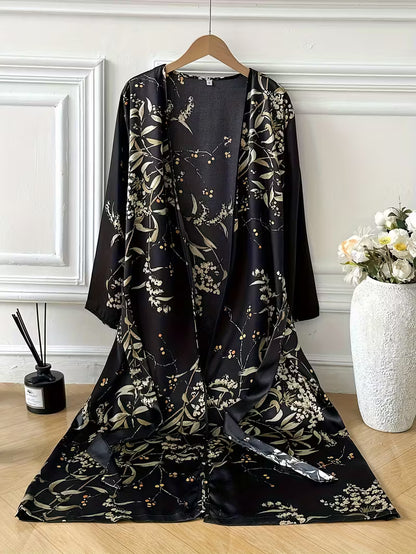 Zyóda Satijnen Ochtendjas – Bloemen & Elegantie