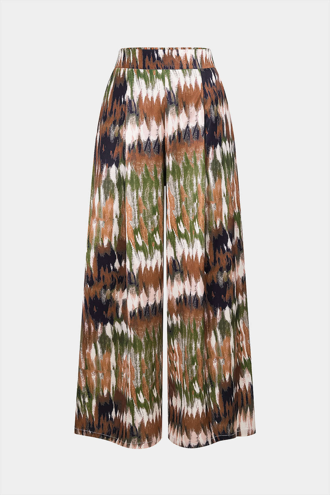 Satijnen broek met hoge taille en wijde pijpen