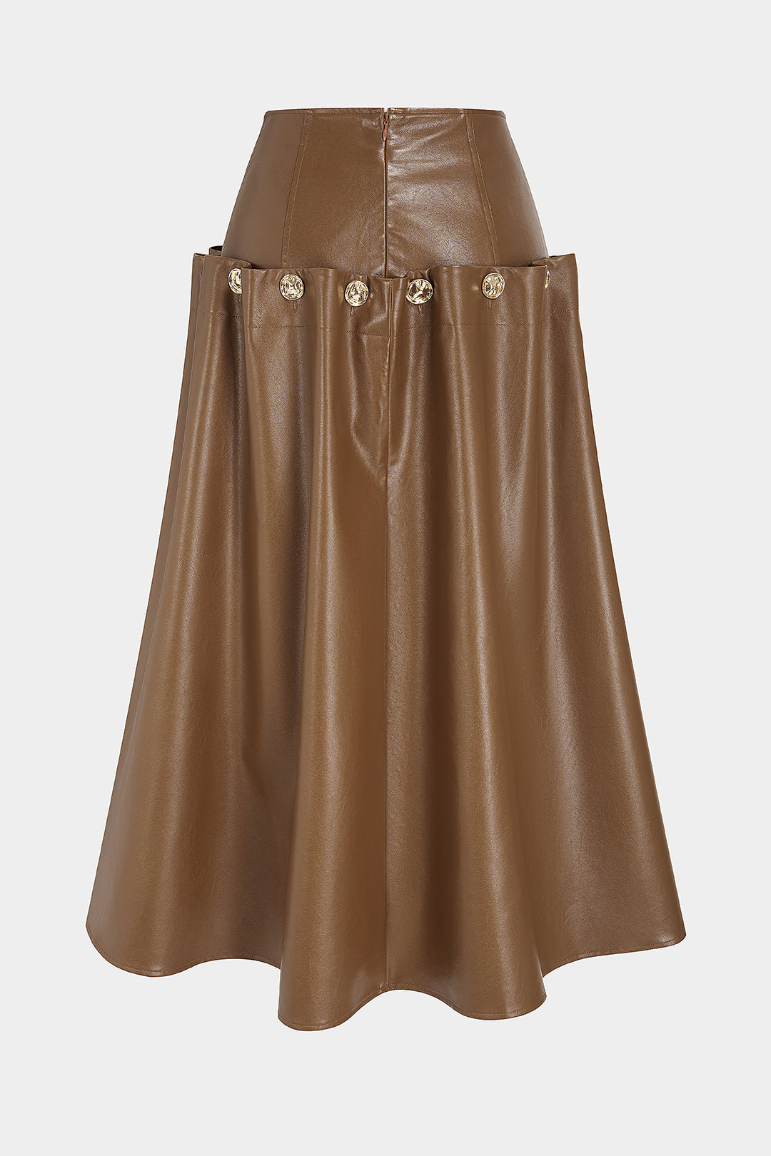 Metallic rok met knoopjes en rits