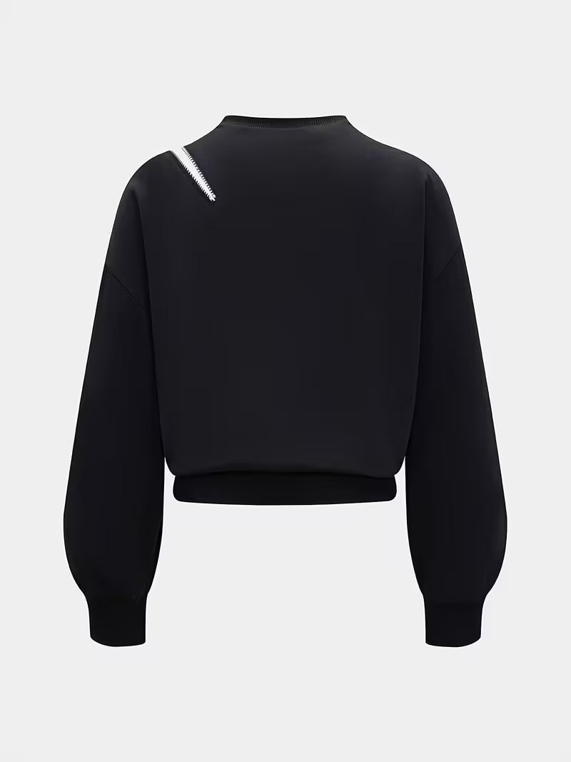 Asymmetrische Sweater met Schuine Rits