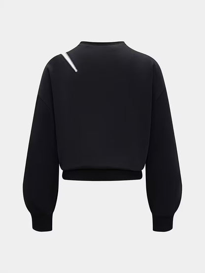 Asymmetrische Sweater met Schuine Rits