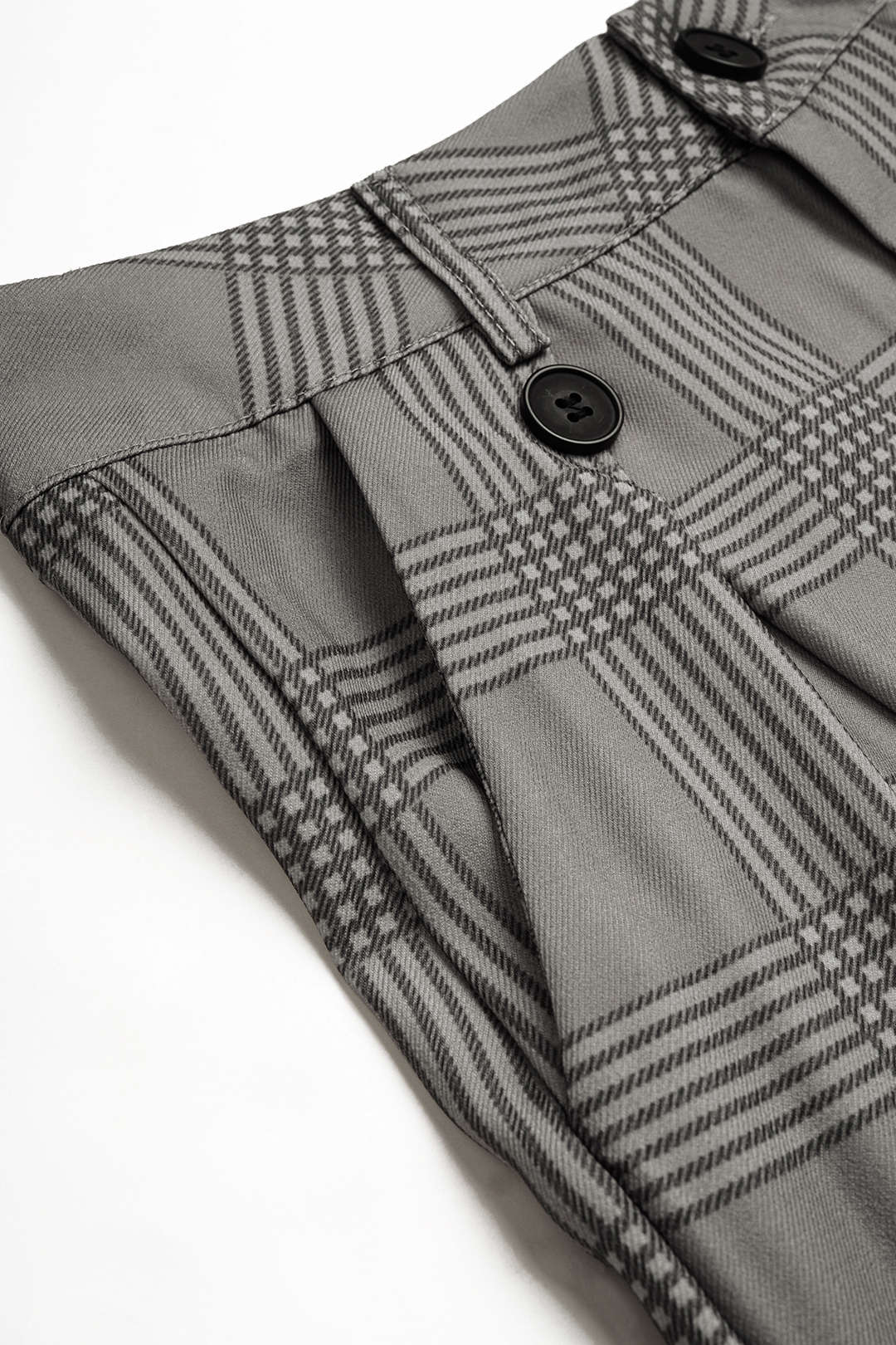Geruite broek met hoge taille en wijde pijpen