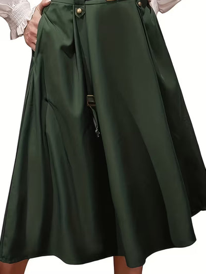 Midi-Rok met Gerimpelde Taille