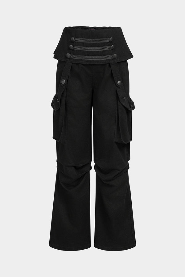 Jeans met knoopjes en ruches