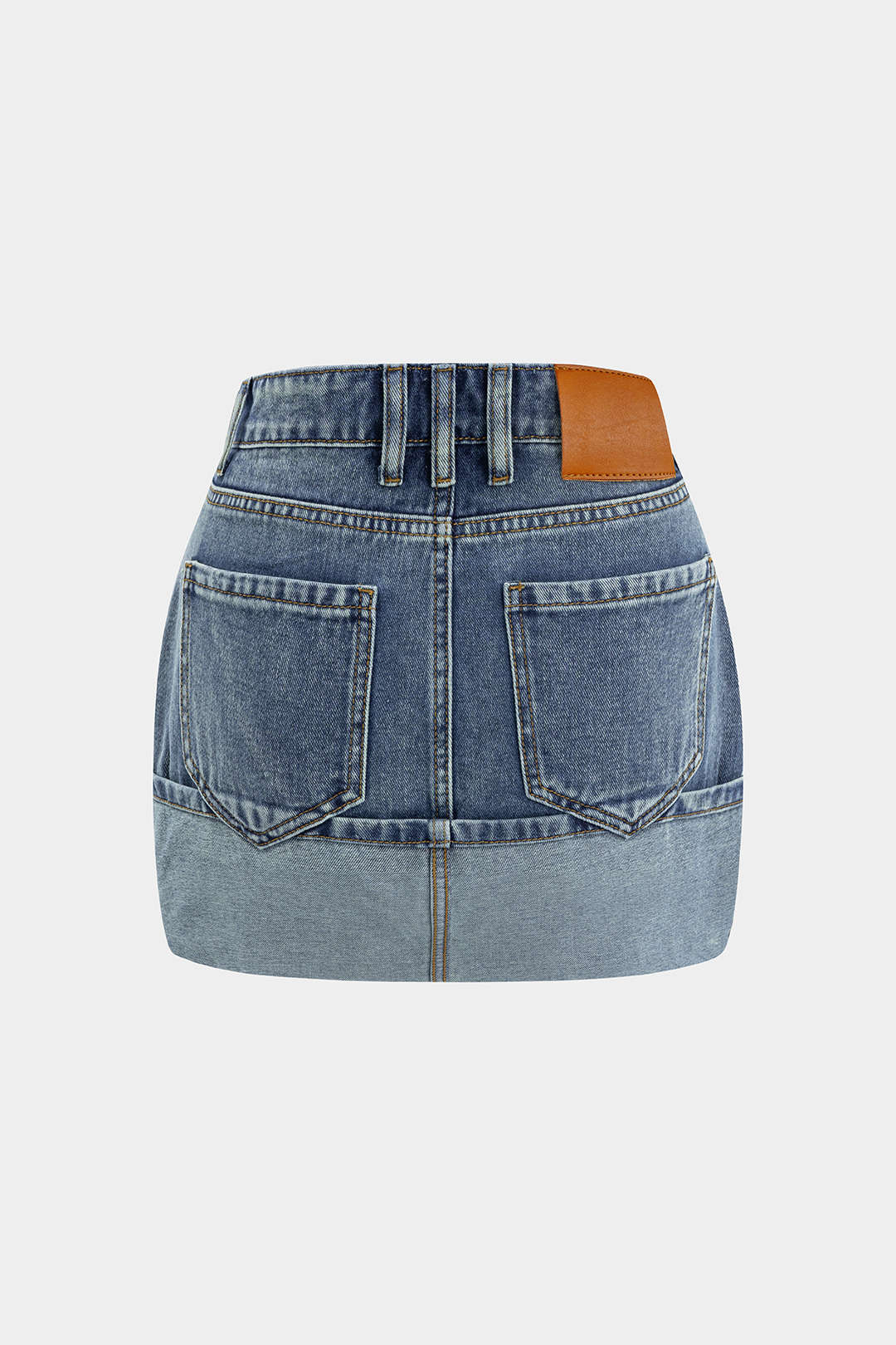 Denim verwassen rok met zakken
