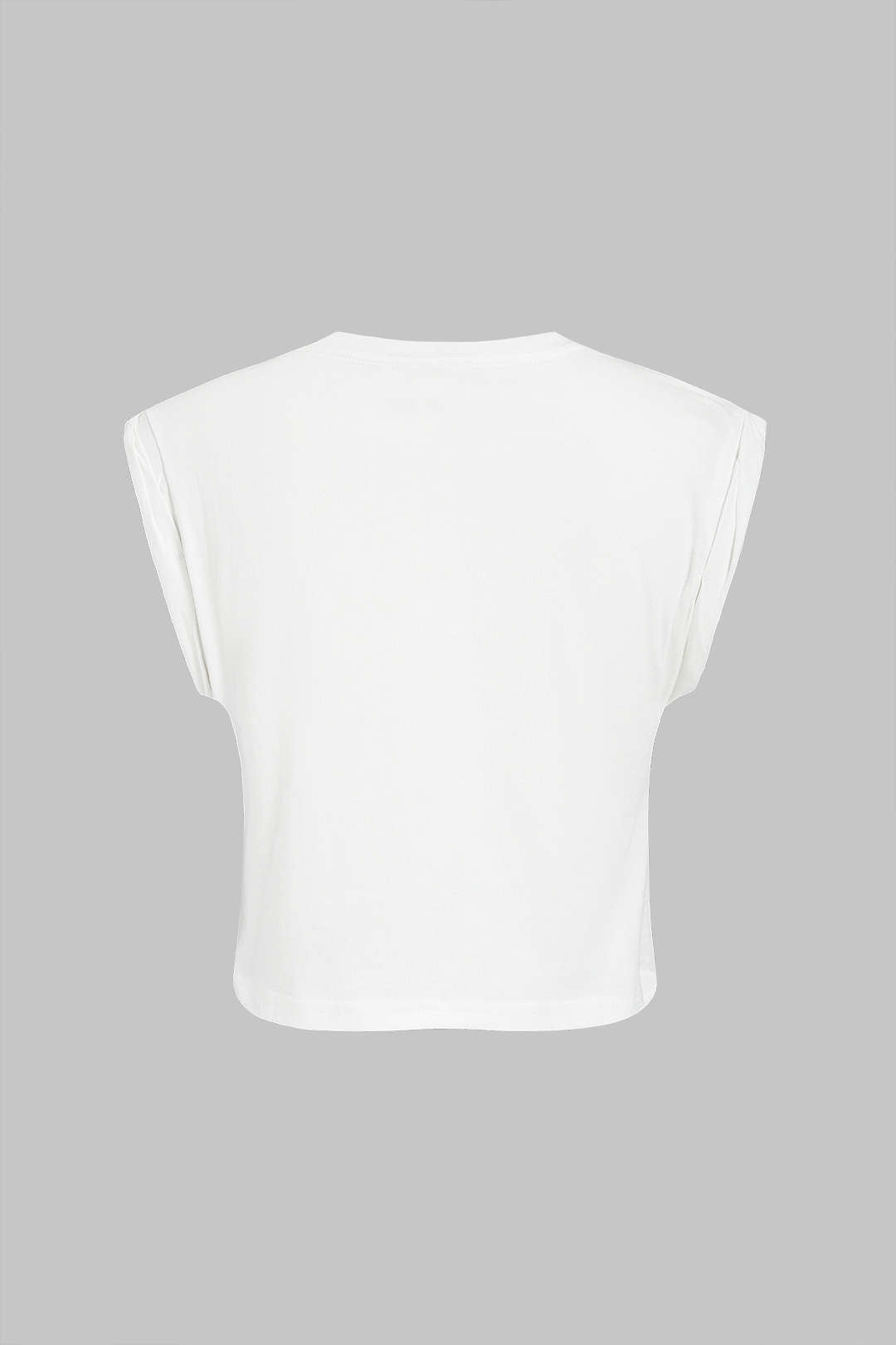 T-shirt met knoopdetail en korte mouwen