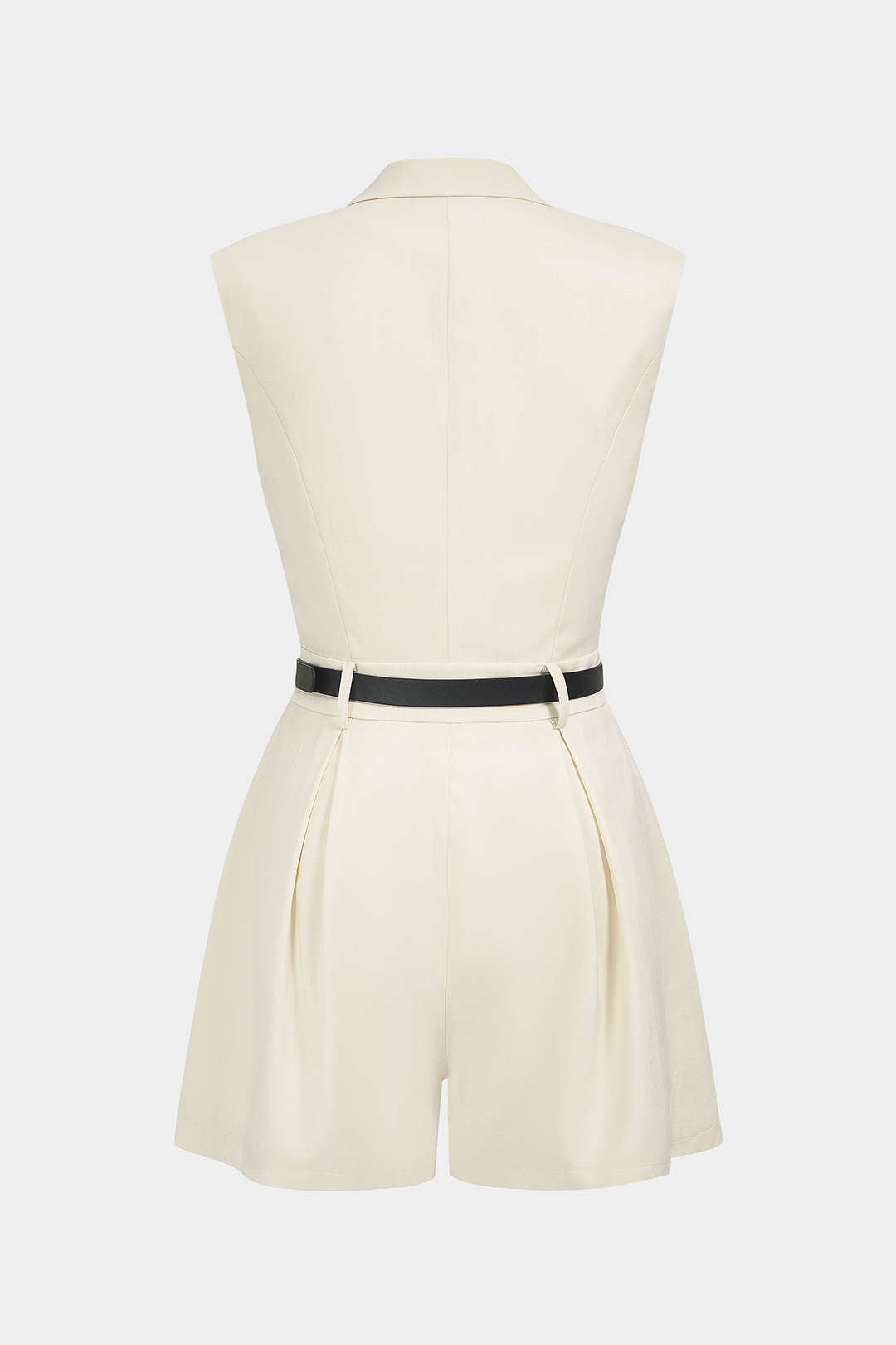 Asymmetrische mouwloze playsuit met riem