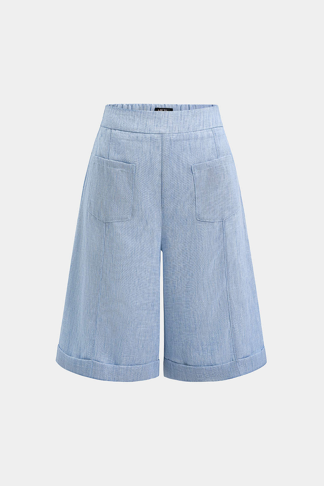 Short met hoge taille, zakken en rechte pijp