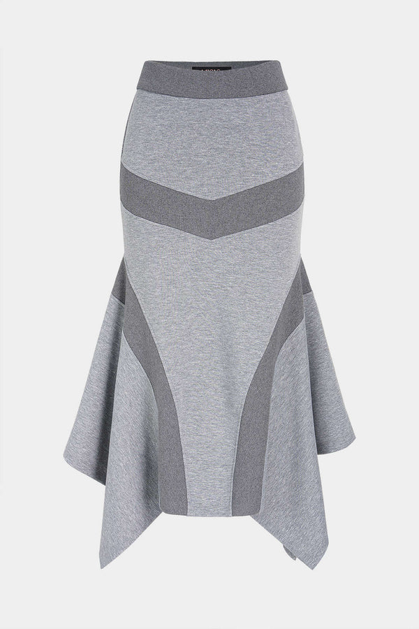 Asymmetrische patchwork midirok