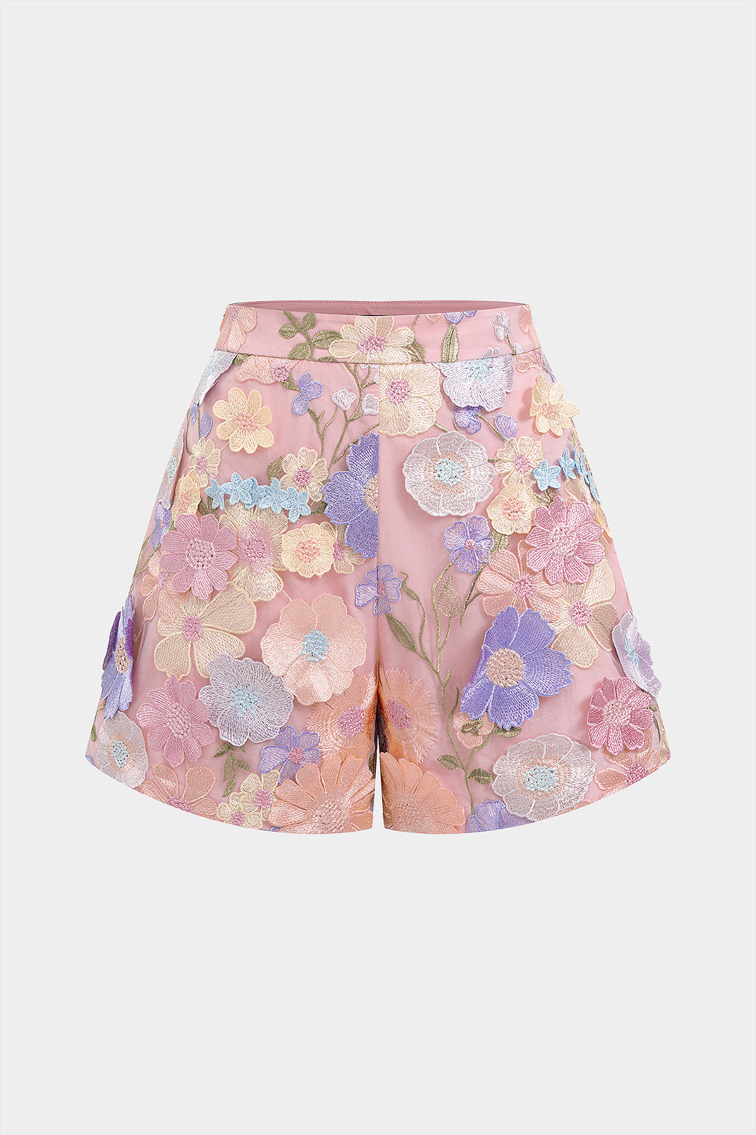 Bloemenprint gestructureerde short