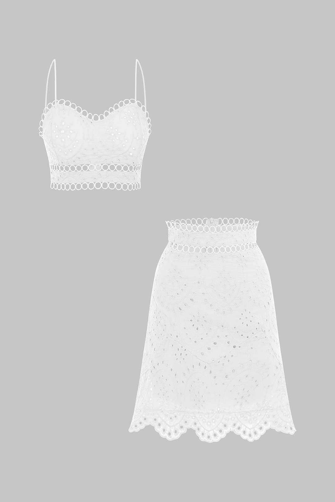 Cropped set met top en rok