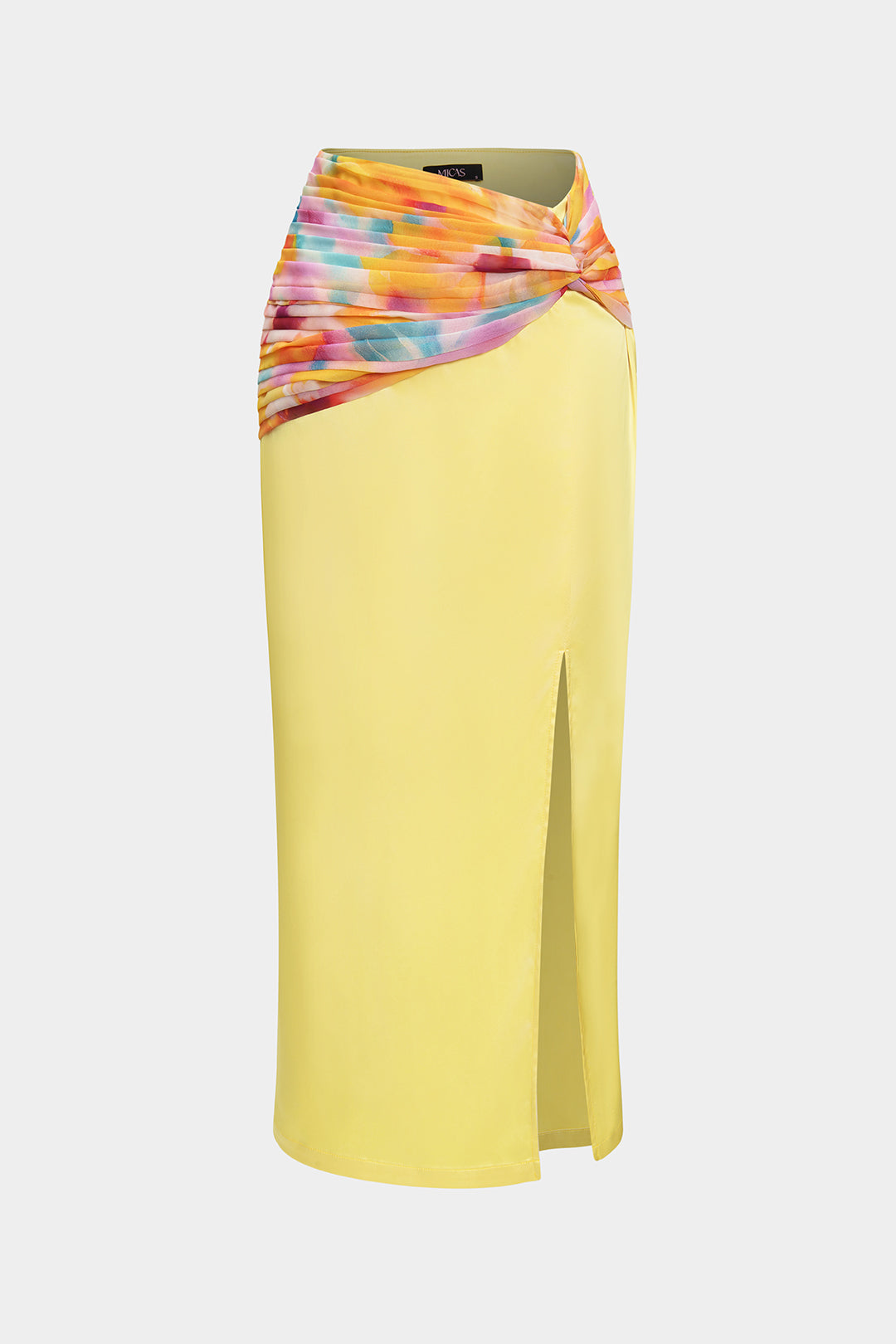 Chiffon satijnen rok met ruches en gedraaid detail